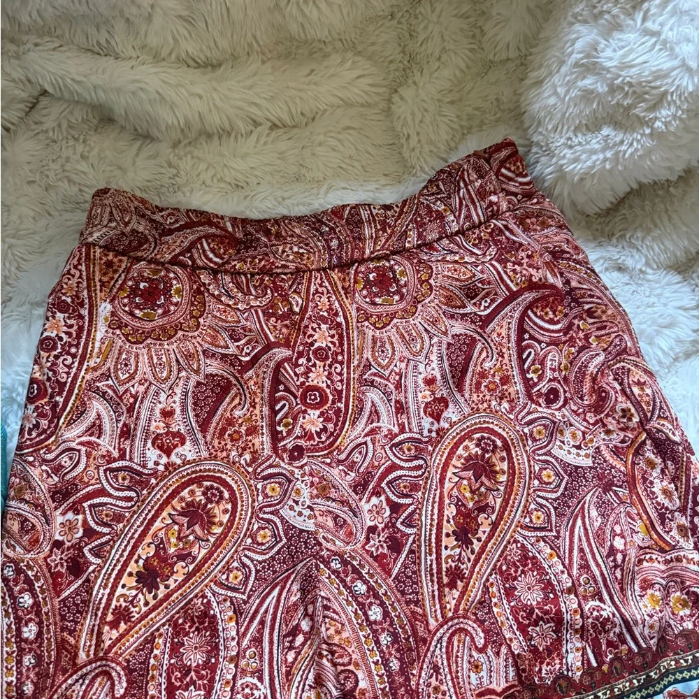 Zara Women's Paisley Pants Rust Multi - Picture 3 of 6